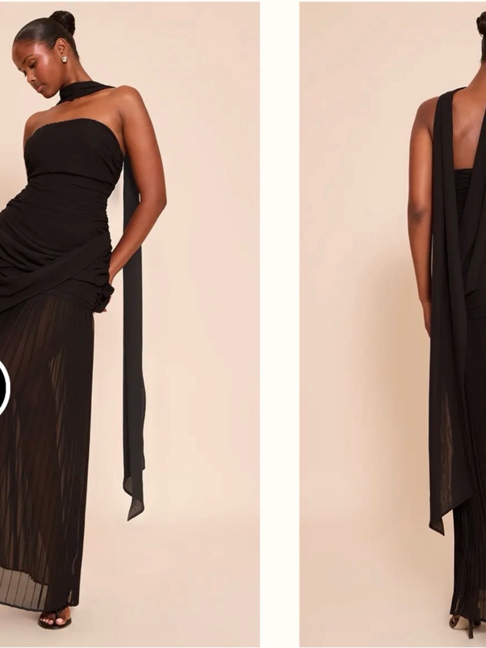 PrettyLittleThing Black Chiffon Scarf Dress